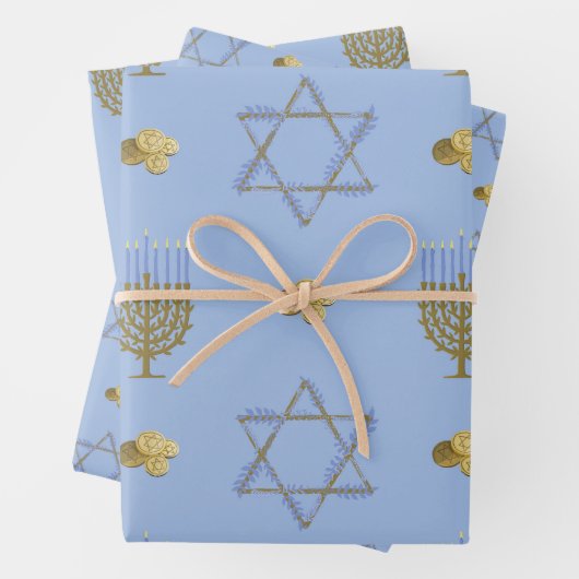 Hanukkah Geschenkpapier Set (Beispiel)