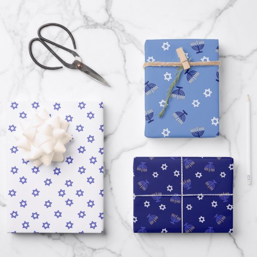 Hanukkah Geschenkpapier Set (Vorderseite)