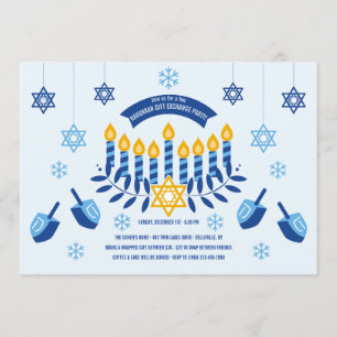 Hanukkah-Geschenktauschparty-Einladung Einladung