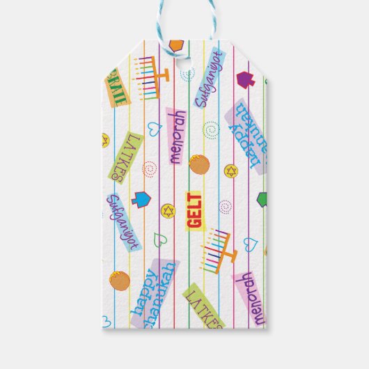 Hanukkah Gift Tags Chanukah Party Geschenkanhänger (Vorderseite)