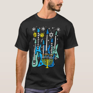 Hanukkah Gitarren Chanukah Jüdische Rock Rocker Mä T-Shirt