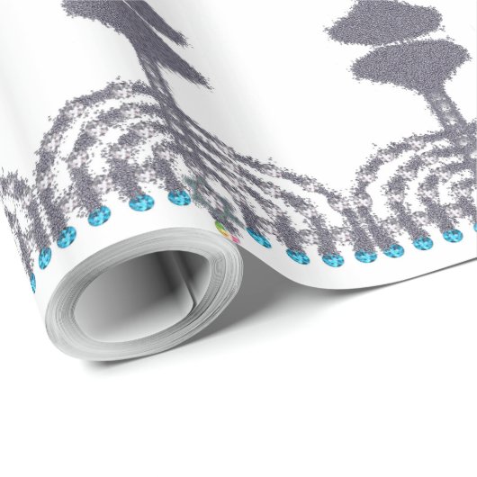 Hanukkah glam menorah hanukkiah geschenkpapier (Rolleneckpunkt)