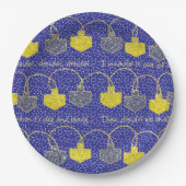 Hanukkah Glittery Dreidels Pappteller (Vorderseite)