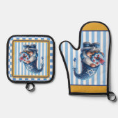 Hanukkah Gnome Ofenhandschuh & Topflappen-Set (Vorderseite)