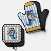 Hanukkah Gnome Ofenhandschuh & Topflappen-Set (Vorderseite/Rückseite)