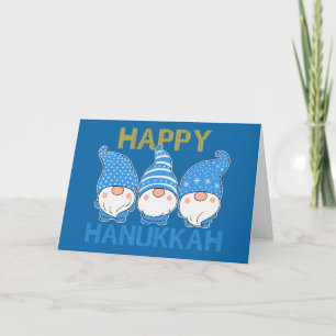 Hanukkah Gnomes Trio Greeting Card Feiertagskarte
