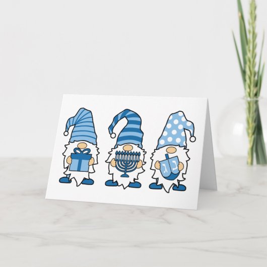 Hanukkah Gnomes Trio Greeting Card Feiertagskarte (Vorderseite)