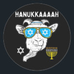 Hanukkah Goat Chanukah Jüdischer Bauer Runder Aufkleber<br><div class="desc">Hanukkah Goat Chanukah Jüdischer Bauer</div>