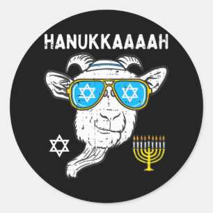 Hanukkah Goat Chanukah Jüdischer Bauer Runder Aufkleber