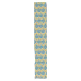 Hanukkah "Gold Blau Dreidels" Großer Tischläufer