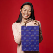 Hanukkah Gold Dreidel Star von David Menorah Blue