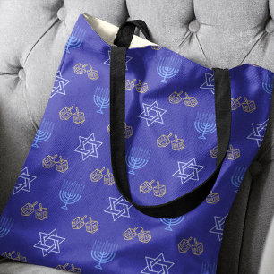 Hanukkah Gold Dreidel Star von David Menorah Blue Tasche