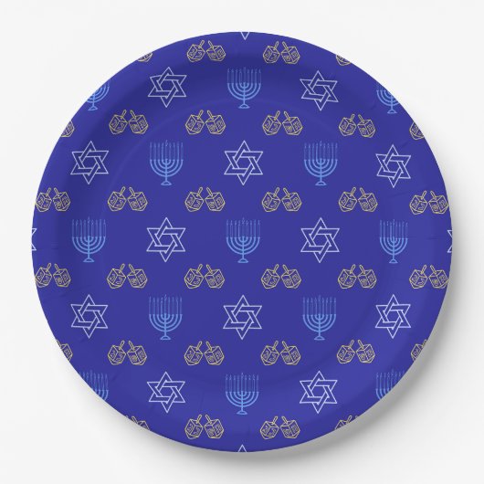 Hanukkah Gold Dreidel Star von David Menorah Pappteller (Vorderseite)