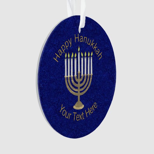 Hanukkah Gold Menorah Elegant Chrismukkah Ornament (Vorderseite)
