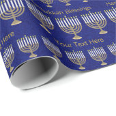 Hanukkah Gold Menorah Muster personalisieren dies Geschenkpapier (Rolleneckpunkt)