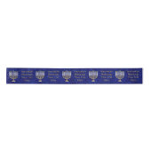 Hanukkah Gold Menorah Wide Elegantes Muster Satinband (Vorderseite)