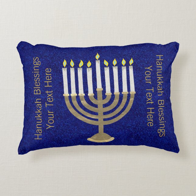 Hanukkah Gold Menorah Wohngestaltung Zierkissen (Vorderseite)