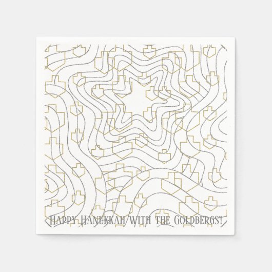 Hanukkah Gold N Silver Dreidels Serviette (Vorderseite)