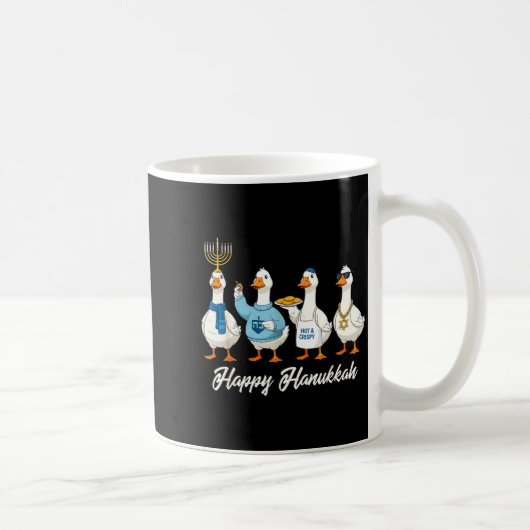 Hanukkah Goose Happy Hanukkah Menorah Dreidel Jewi Kaffeetasse (Rechts)
