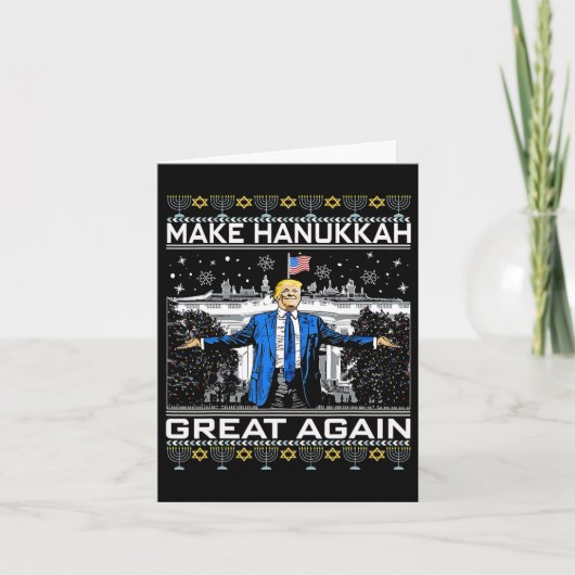 Hanukkah Great wieder Funny Trump Ugly Chanuka Karte (Vorderseite)