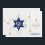 Hanukkah Greetings Holiday Card Feiertagskarte<br><div class="desc">Eine elegante Hanukkah Grußkarte mit einem Stern von David und Menorah. (Bild von pikisuperstar von Freepik.com). Die Karte lässt sich leicht mit Ihren Formulierungen, Schriftart und Schriftart anpassen. Nicht genau das, was Sie suchen? Alle unsere Produkte können auf Ihre Bedürfnisse zugeschnitten werden, ohne Aufpreis. Kontaktieren Sie uns einfach unter askcottonlamb@gmail.com....</div>