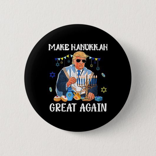 Hanukkah Groß wieder jüdisch Ugly Chanukah Swe Button (Vorderseite)