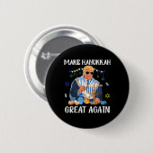 Hanukkah Groß wieder jüdisch Ugly Chanukah Swe Button (Vorne & Hinten)