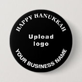 Hanukkah Gruß auf Black Round Button (Vorderseite)