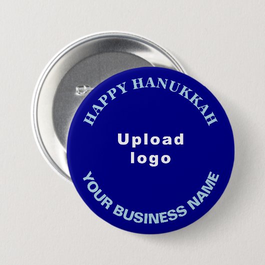 Hanukkah Gruß auf Blue Round Button (Vorne & Hinten)