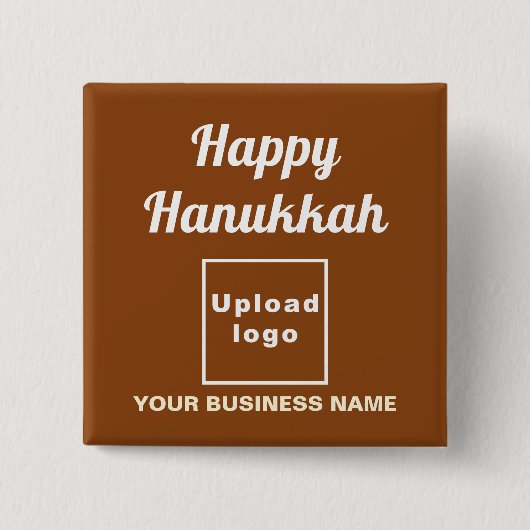 Hanukkah Gruß auf dem Brawn Square Button (Vorderseite)