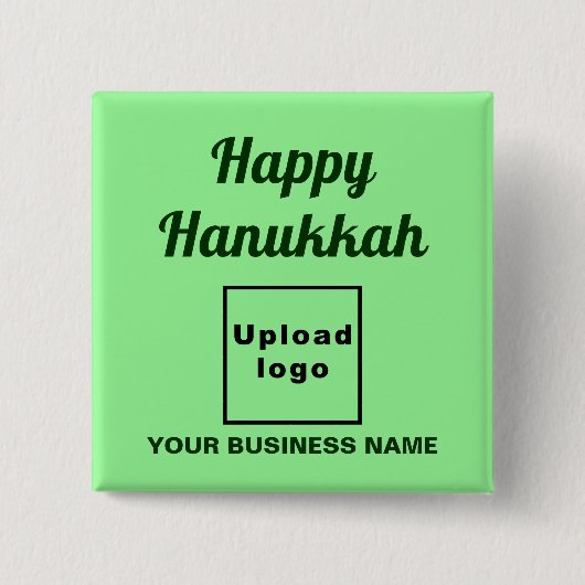 Hanukkah Gruß auf dem hellgrünen Platz Button (Vorderseite)