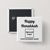 Hanukkah Gruß auf dem weißen Knopf Button (Vorne & Hinten)