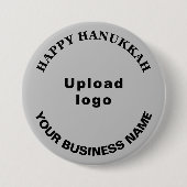 Hanukkah-Gruß auf grauem Runder Button (Vorderseite)