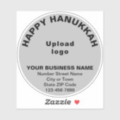 Hanukkah Gruß auf Gray Round Vinyl Aufkleber (Blatt)