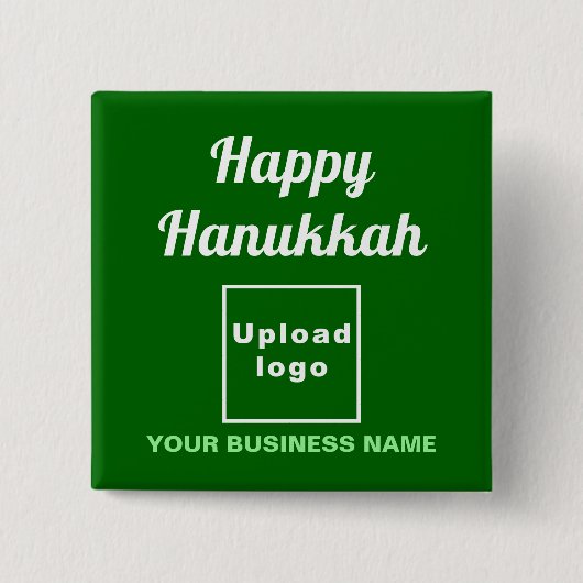 Hanukkah Gruß auf grünem Platz Button (Vorderseite)