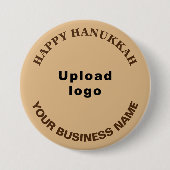 Hanukkah Gruß auf hellbraune Runde Button (Vorderseite)