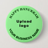 Hanukkah Gruß auf Light Green Round Button (Vorderseite)
