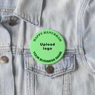 Hanukkah Gruß auf Light Green Round Button