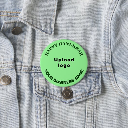 Hanukkah Gruß auf Light Green Round Button (Beispiel)