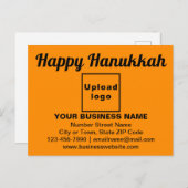 Hanukkah Gruß auf Orange Farbe Postkarte (Vorne/Hinten)
