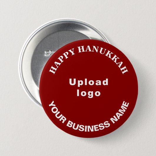 Hanukkah Gruß auf Red Round Button (Vorne & Hinten)