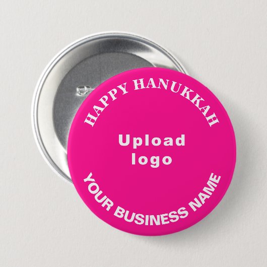 Hanukkah Gruß auf rosa Rundschaltfläche Button (Vorne & Hinten)