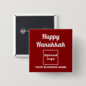 Hanukkah Gruß auf Rotem Platz Button (Vorne & Hinten)