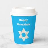 Hanukkah Gruß mit Blume Pappbecher (Vorderseite)