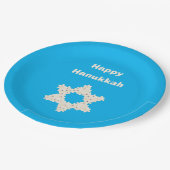 Hanukkah Gruß mit Blume Pappteller (Schrägansicht)