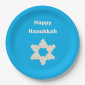 Hanukkah Gruß mit Blume Pappteller (Vorderseite)