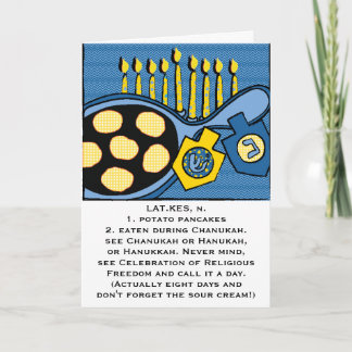 Hanukkah Grußkarte "Kartoffelpfannkuchen" Feiertagskarte