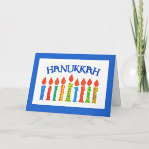 Hanukkah-Grußkarte mit Kerzen Feiertagskarte