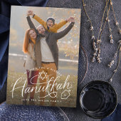 Hanukkah Hand Lettern Foto Feiertagskarte