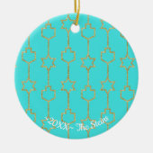 Hanukkah "Hanging Gold Charms" Circle Ornament (Vorne)